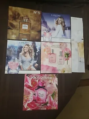 Women Lot Of 6 EDP Paper Card Samples W/ 10 Fragrances Lancome Chanel +++ • $1.50