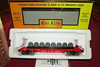 MTH 30-76457 WESTERN MARYLAND FLAT CAR With 8 WHEEL SETS Fits Lionel • $36.09