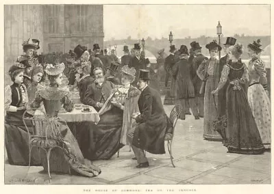 The House Of Commons: Tea On The Terrace. London. Society 1893 ILN Full Page • £22.99