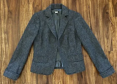 J Crew Gray Herringbone Wool Blazer Size 4 • $27.99