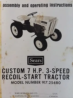 $160.63 • Buy Sears Custom 7 Garden Tractor & Implements Owner & Parts (5 Manual S) 917.25480