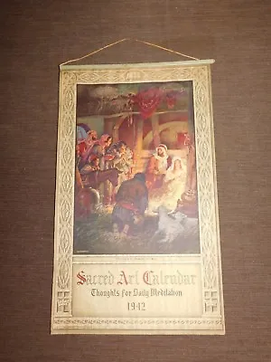 Vintage 1942 Charles Ottman & Family Cherry Valley Ny Sacred Art  Wall Calendar • $55.99