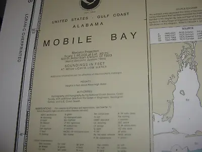 NOAA Nautical Chart Map Mobile Bay Alabama Ship Channel Mississippi Sound #11376 • $25