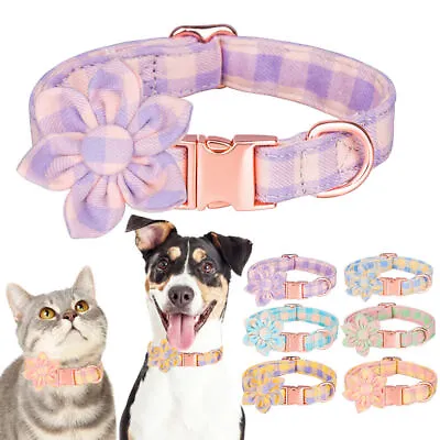£2.19 • Buy Cat Dog Collar Pet Puppy Necklace Cute Floral Bow-tie Necklace For S/M/L Dogs UK