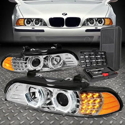 For 96-03 Bmw E39 5-series 3d Led U-halo Projector Headlights+tool Set Chrome • $261.99