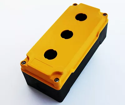 Push Button Box Hi Strength Pbt Plastic 3 Hole Yellow 2075 • $15.83