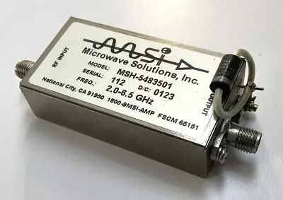 Microwave Amplifier 2 - 6.5GHz 20dB Gain Microwave Solutions MSH-5483501 TESTED • $125.95