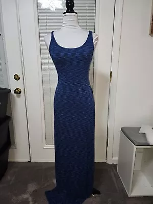 Merona Medium Blue And Black Sleeveless Womens Long Maxi Casual Dress Stretch  • $11.99