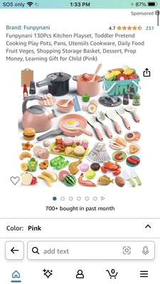 $16 • Buy 130Pcs Kitchen Playset, Toddler Pretend Cooking Play Pots, Pans, Utensils Cookwa
