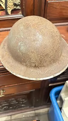 WW2 British Military Helmet - Bullet Score To Top (old / Relic) • £40