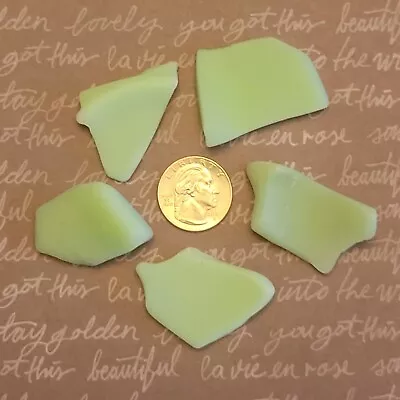 Sea Glass 5 Pieces Green Jadeite Colored Found @ Lake / River Beach Large • $10.95