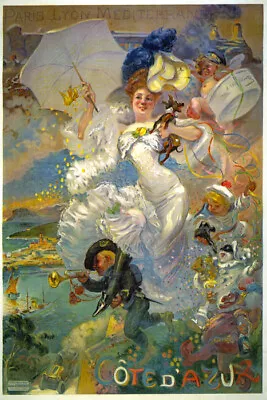 Cote D'azur Carnival Nice Carnaval France French Riviera Vintage Poster Repro • $79