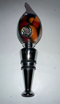 Murano Glass Italy Wine  Bottle Stopper Stamped And Engraved Murano Glass Italy • $19.60