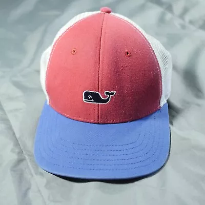 Vineyard Vines Hat Cap Snap Back Red Blue Mens Whale Logo Mesh Trucker Fishing • $14.99