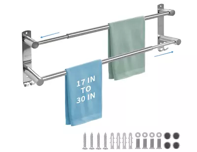 Towel Racks For Bathroom 17-30In Adjustable Towel Bar，Stainless Steel Towel Rac • $25.50