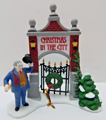 Dept 56 Heritage Village Christmas In The City A Key To The City Sign #58893 N • $18