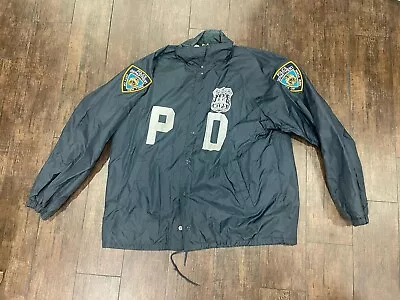 Vintage NYPD Windbreaker Jacket New York Police Mens XL NEW SHIELDS ON BOTH ARMS • $135