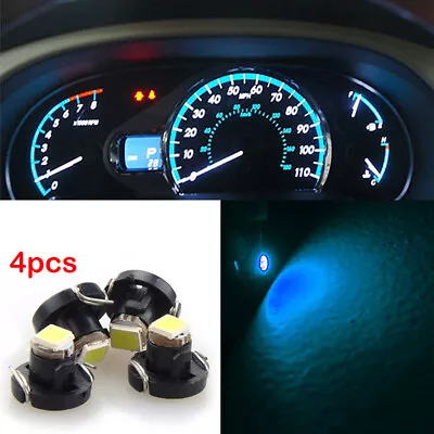 4x Ice Blue T4.7 Neo Wedge LED Bulb Dash Climate Control Instrument Light 12mm • $7.82