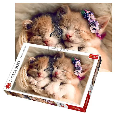 £7.49 • Buy Trefl 500 Piece Adult Sleeping Kittens Cute Tired Sleepy Cat Large Jigsaw Puzzle