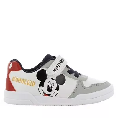 Disney Mickey Mouse Kids Trainers White Navy Red Sneakers Skate Shoes Boys Girls • £22.95