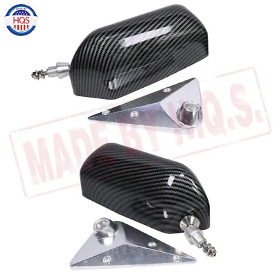 2 Pcs Universal Carbon Fiber Blue Mirror Metal Bracket Side Mirror For F1 Style  • $232.97