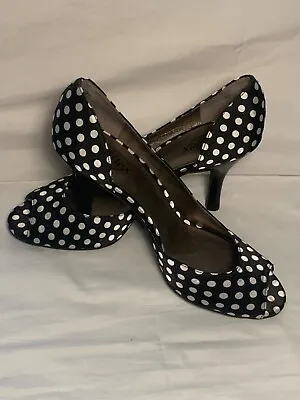 Moda Reflex Polka Dot Peekaboo Toe Heels - 9m- Never Worn! • $14.50