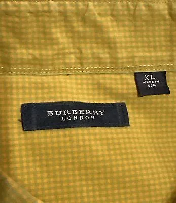 Vintage Burberry London Checkered Button Front Shirt Made In USA Mens XL • $35.99