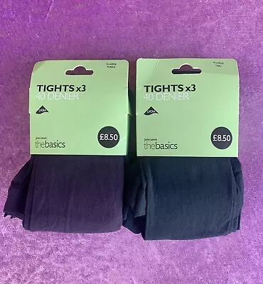 $19.90 • Buy JOHN LEWIS TIGHTS - 6 Pairs, Brand New - Size XL - 40 Denier, Purple & Teal 