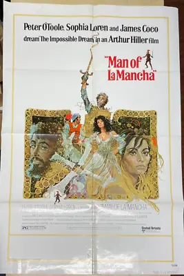 Vintage Original 1972 Sophia Loren O'Toole Man Of La Mancha 27 X41  Movie Poster • $89.95