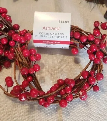 New Red Berry Garland Ashland Lot Of 2 • $8