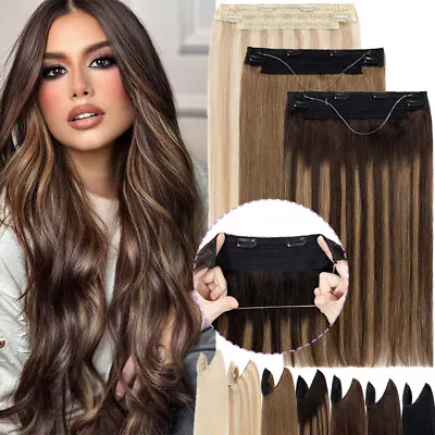 Real Remy Human Hair Extensions Clip In Wire On Hidden Ring One Piece Headband • £31.35