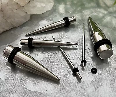 PAIR Steel Straight Tapers Expanders Stretchers Tunnels Plugs Gauges (p145) • $11.95