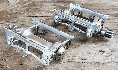$49.99 • Buy VINTAGE 1960s CAMPAGNOLO RECORD MODIFED ROAD To PISTA TRACK CHROME STEEL PEDALS
