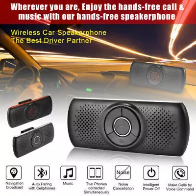 Wireless Bluetooth Stereo Speaker Audio Multipoint Sun Visor In-car Speakerphone • $15.80