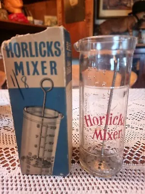 Vintage Horlicks Measuring Glass And Metal Mixer 8oz With Box • £10