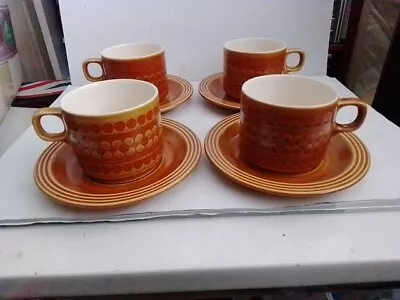 Hornsea Saffron 4 Cups & Saucers • £7.99