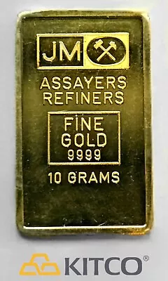 Vintage Johnson Matthey 10g Fine Gold Minted Bar 9999 • $925