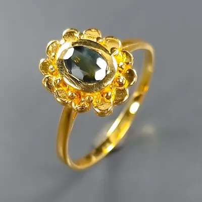 Vintage Design Blue Sapphire Ring 925 Sterling Silver Size 8 /R343861 • $3.99