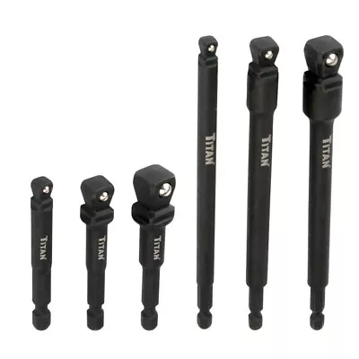 Titan 49036 6pc 1/4  Hex Drive Impact Wobble Socket Adapter Set • $18.94