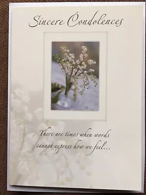 Sincere Condolences Sympathy Card Lily Of The Valley  High Quality  FREE POST • £2.90