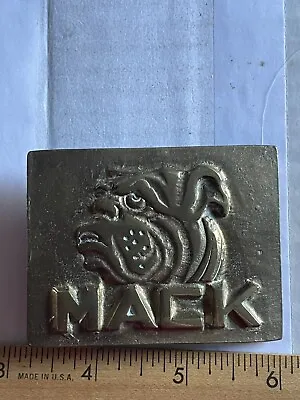 Mack Bull Dog Marked Solid Brass Belt Buckle Trucker Semi Trucking Vintage Baron • $33.99