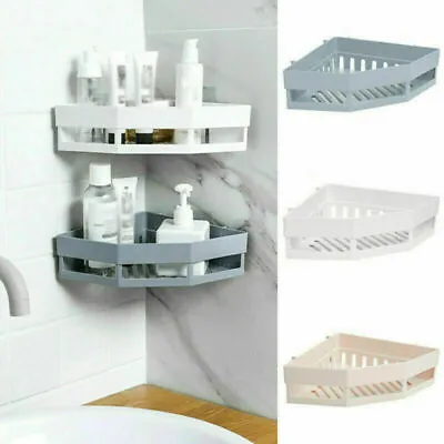 £7.86 • Buy Bathroom Caddy Corner Shower Suction Wall Shelf Tidy Storage Basket Kitchen Rack
