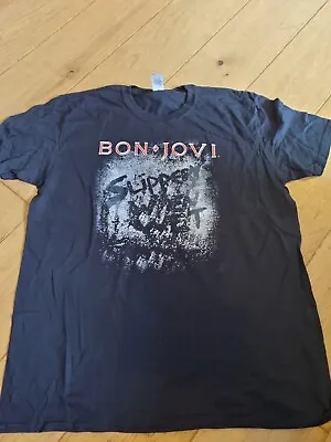 £12.99 • Buy Bon Jovi Slippery When Wet Adult T Shirt Rock Music Merch Xl Extra Large 