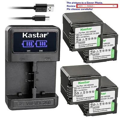 Kastar Battery LCD Dual Charger For Panasonic VW-VBG260 SDR-H80K SDR-H80A Camera • $9.99