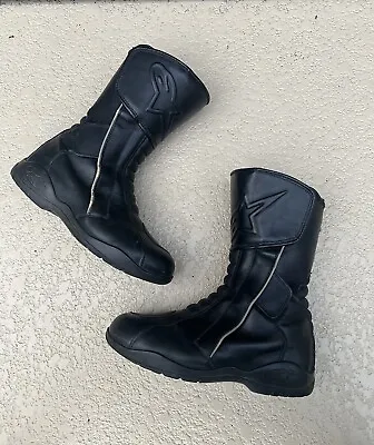 ALPINESTARS Gore-Tex Motorcycle Street Riding Touring Leather Boots 42 ~ Size 8 • $70