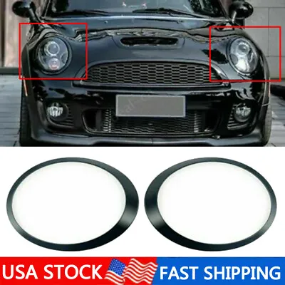 Black Headlight Bezel Trim Ring Cover For Mini Cooper R55 R56 R57 2007-2015 • $24.95