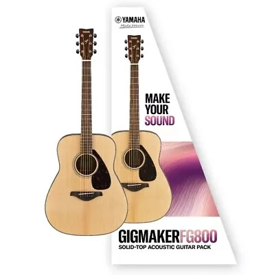 Acoustic Guitar Yamaha Fg800 Gigmaker Acoustic Guitar Value Pack - Gloss Finish • $449