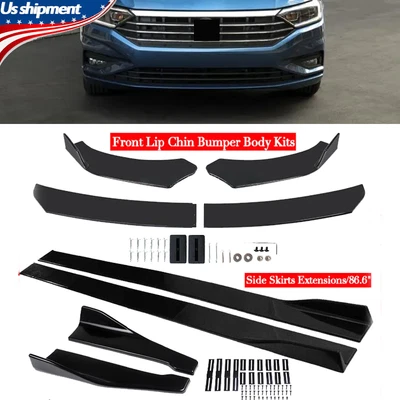 $69.37 • Buy For Volkswagen Jetta Front Bumper Lip Spoiler Splitter Kit+Side Skirt+Rear Lip