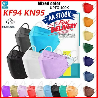 KF94 Mask Adult Face Masx 4 Layer Protection Covers Made In Korea Comfortables • $6.89