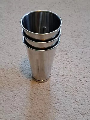 Vintage Hamilton Beach Milkshake Cups Stainless Steel Lot Of 3  • $26